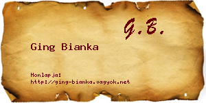 Ging Bianka névjegykártya