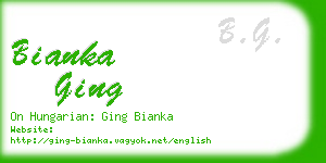 bianka ging business card